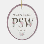 Meelevendste PSW Bloemige Kerstmis Keramisch Ornament (Links)