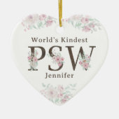 Meelevendste PSW Bloemige Kerstmis Keramisch Ornament (Voorkant)
