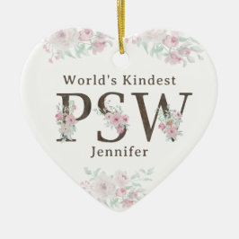 Meelevendste PSW Bloemige Kerstmis Keramisch Ornament