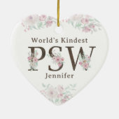 Meelevendste PSW Bloemige Kerstmis Keramisch Ornament (Achterkant)