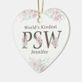 Meelevendste PSW Bloemige Kerstmis Keramisch Ornament (Links)
