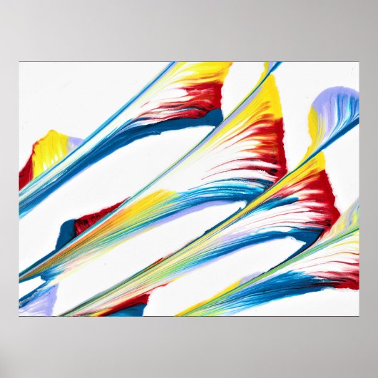 Meeloop 3 Wilde Gestreepte Abstracte Kunstprint Poster (Voorkant)