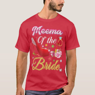 Meema van het vrolijke bruinbruidsroze hoefijzer t-shirt