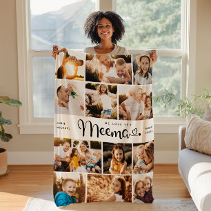 Meema We houden van je hart Moderne fotocollage Fleece Deken