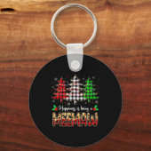 Meemaw Christmas Tree Xmas Buffalo Plaid Red White Sleutelhanger (Voorkant)