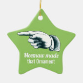 Meemaw kerstboomversiering keramisch ornament (Voorkant)