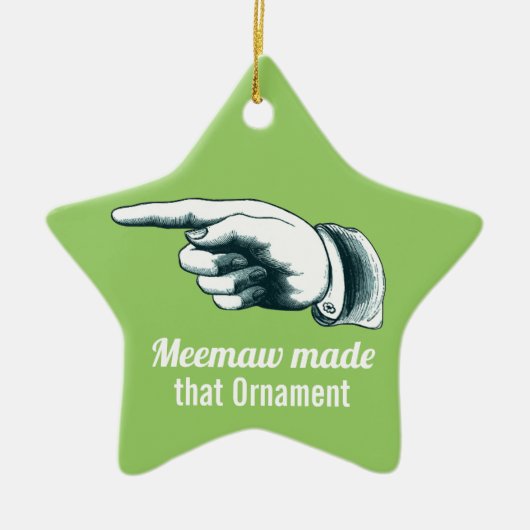 Meemaw kerstboomversiering keramisch ornament (Voorkant)