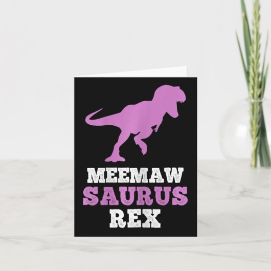 Meemaw-saurus Rex Dino Dinosaur Meemawsaurus Grapp Kaart (Voorkant)