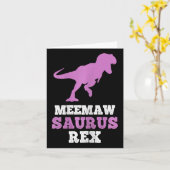 Meemaw-saurus Rex Dino Dinosaur Meemawsaurus Grapp Kaart (Gele Bloem)