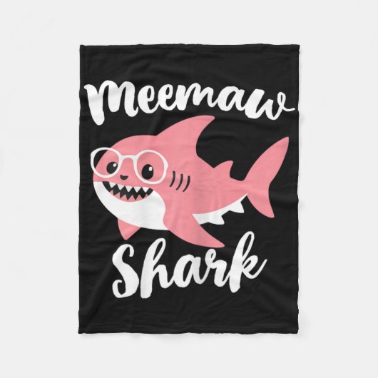 Meemaw Shark Moederdag Grandma Funny Mee-maw Fleece Deken (Voorkant)