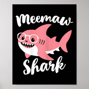 Meemaw Shark Moederdag Grandma Funny Mee-maw Poster
