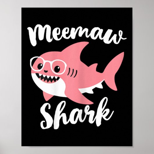 Meemaw Shark Moederdag Grandma Funny Mee-maw Poster (Voorkant)