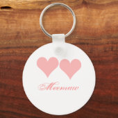 Meemaw sleutelketen met roze harten sleutelhanger (Voorkant)