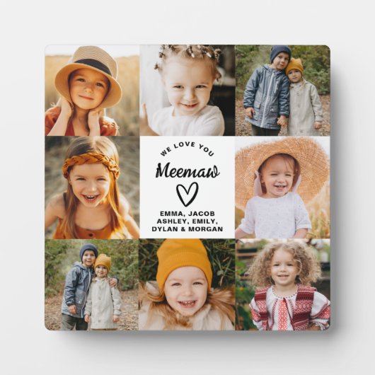 Meemaw We Love You Hearts Moderne fotocollage Fotoplaat (Voorkant)