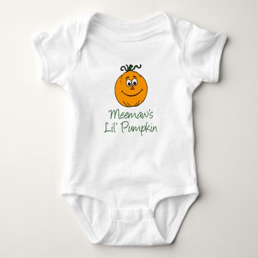 Meemaw's Little Pumpkin Schattigee Herfst Cartoon Romper (Voorkant)