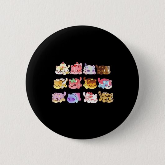 Meemeow Cats Plush Ronde Button 5,7 Cm (Voorkant)