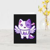 Meemeow Cute Cat Plu-shirt  Kaart (Gele Bloem)