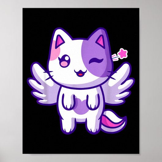 Meemeow Cute Cat Plu-shirt  Poster (Voorkant)