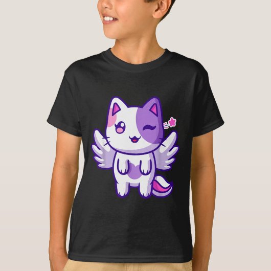 Meemeow Cute Cat Plu-shirt  T-shirt (Voorkant)