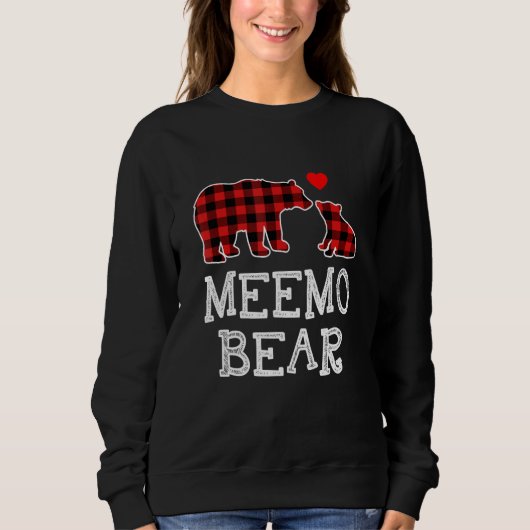 Meemo Beer Buffalo met kerstkerstfamilie Pajama Trui (Voorkant)
