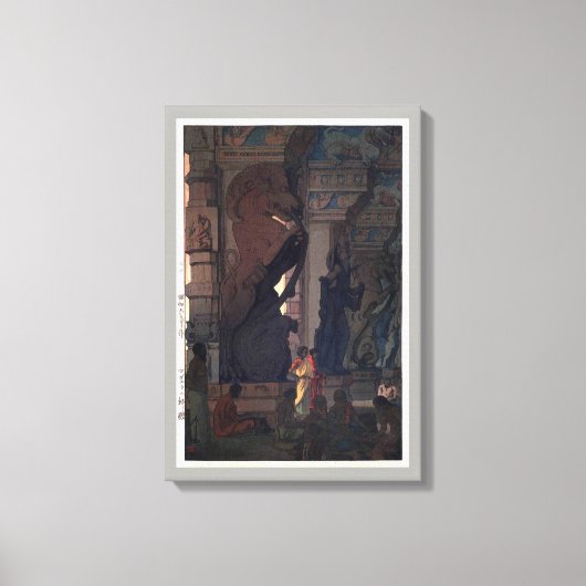 Meenakshi Temple in Madurai, Hiroshi Yoshida Canvas Afdruk (Voorkant)