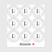 Meent om een mini-monogram etiket met huwelijksdat sticker (Vel)