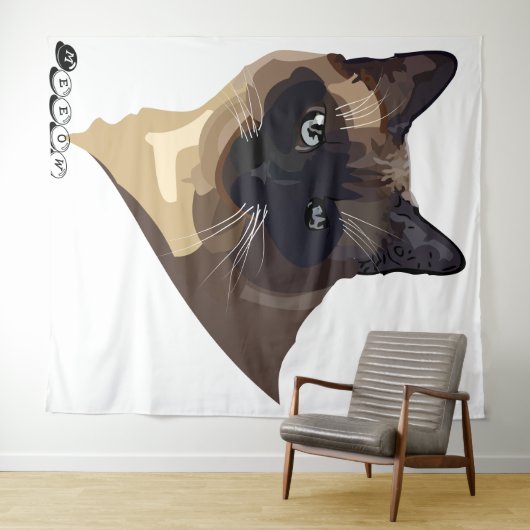 Meeow Cat Tapestry Wandkleed (In Situ (horizontaal))