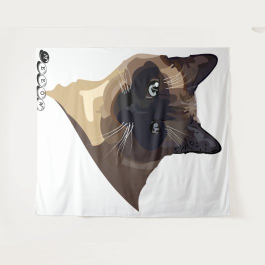 Meeow Cat Tapestry Wandkleed (Voorkant (horizontaal))