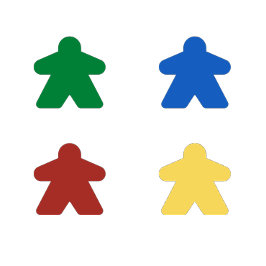 Meeple Afbeelding Rood Blauw Geel T-shirt