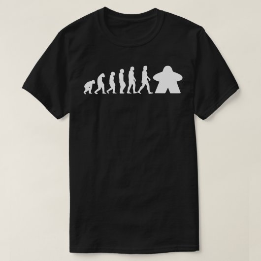 Meeple Evolution Funny Tabletop Gaming-kleding T-shirt (Design voorkant)