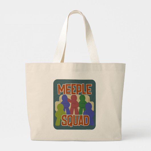 Meeple Squad Fun Boardgame Night Slogan Grote Tote Bag (Achterkant)