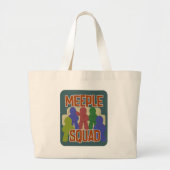 Meeple Squad Fun Boardgame Night Slogan Grote Tote Bag (Voorkant)