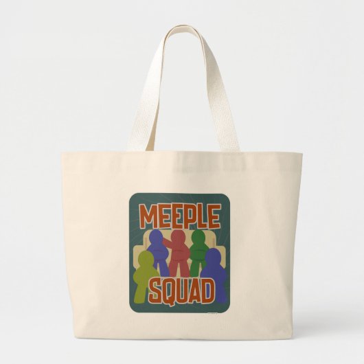 Meeple Squad Fun Boardgame Night Slogan Grote Tote Bag (Voorkant)