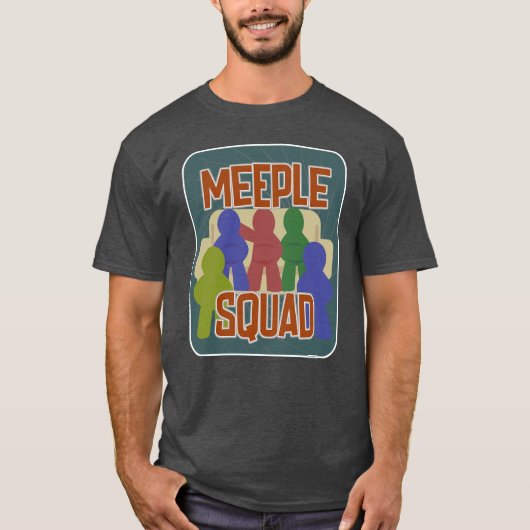 Meeple Squad Fun Boardgame Night Slogan T-shirt (Voorkant)