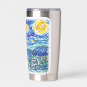 Meeple Sterrennacht Bordspel Artsy Design Geïsoleerde Drinkbeker (Achterkant)