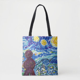 Meeple Sterrennacht Bordspel Kunst Fun Tote Bag