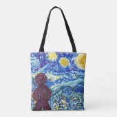 Meeple Sterrennacht Bordspel Kunst Fun Tote Bag (Achterkant)
