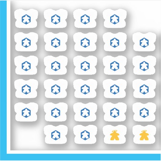 Meeple T-shirt Stickers - Band game Guy (Voorkant)