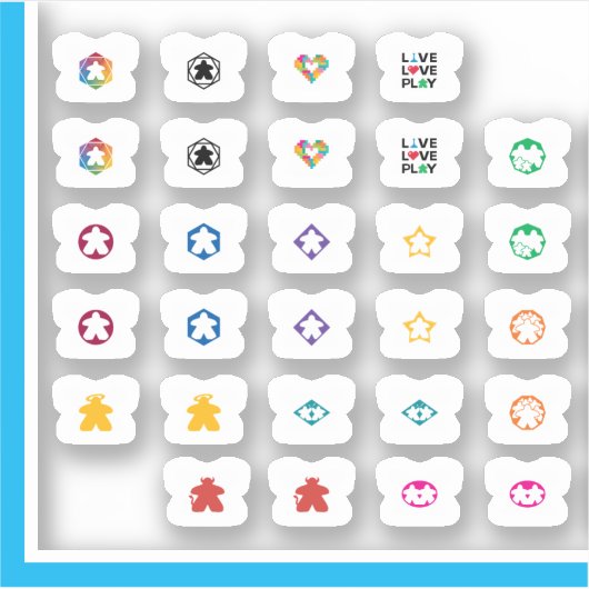Meeple Tee Stickers - Variety Pack (Voorkant)
