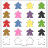 Meeple vinyl sticker blad | 9 kleuren (Vel)