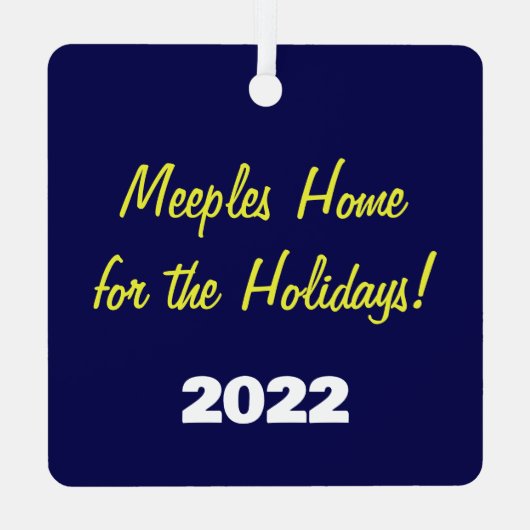 Meeples Home for the Feestdagen Metal Ornament (Achterkant)