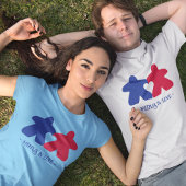 Meeples in Liefde, Blauw & Rood Mannen Shirt