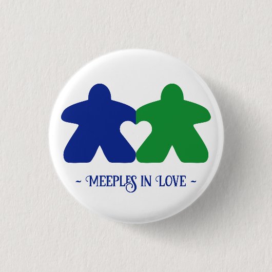 Meeples in Liefde, Blauwe & Groene Button (Voorkant)