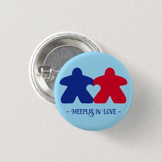 Meeples in Liefde, Blauwe & Rode Button (Voorkant /achterkant)