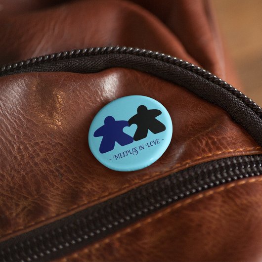 Meeples in Liefde, Blauwe & Zwarte Button