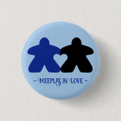 Meeples in Liefde, Blauwe & Zwarte Button (Voorkant)