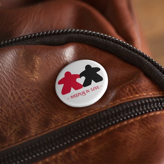 Meeples in Liefde, Rode & Zwarte Button