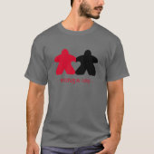 Meeples in Liefde, Rood & Zwart Mannen Shirt (Voorkant)