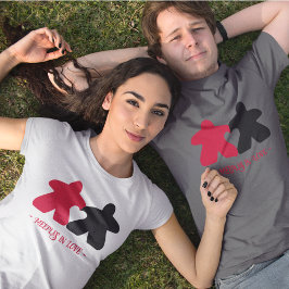 Meeples in Liefde, Rood & Zwart Mannen Shirt