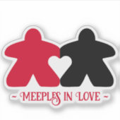 Meeples in Liefde, Rood & Zwart Vinyl Sticker (Voorkant)